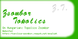 zsombor topolics business card